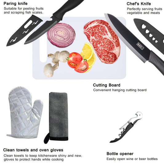 Camping Cookware Set, 31-Piece 304 Stainless Steel Camp Kitchen Tool Kit with Knives, Board and Organizer Bag