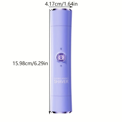 Electric Epilator for Women Double Head USB Rechargeable Painless Hair Removal Shaver Bikini Trimmer Body Private Area Grooming Device