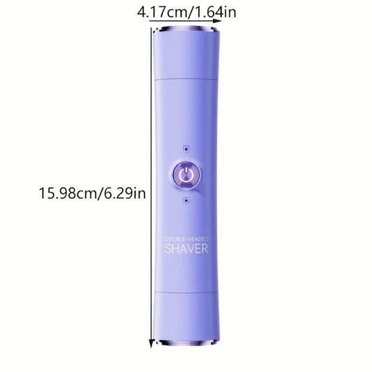 Electric Epilator for Women Double Head USB Rechargeable Painless Hair Removal Shaver Bikini Trimmer Body Private Area Grooming Device