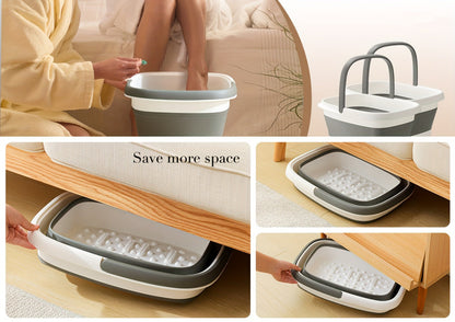 Collapsible Foot Soak Basin with Carry Handle in Protected Folding Green or Folding Pink Styles
