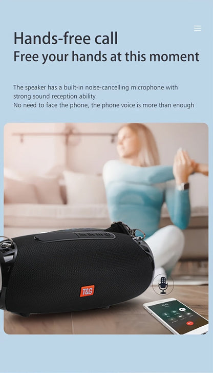 Portable Bluetooth Speaker TG534 with Dual Drivers, TWS, FM Radio, TF, USB and Built-In Microphone