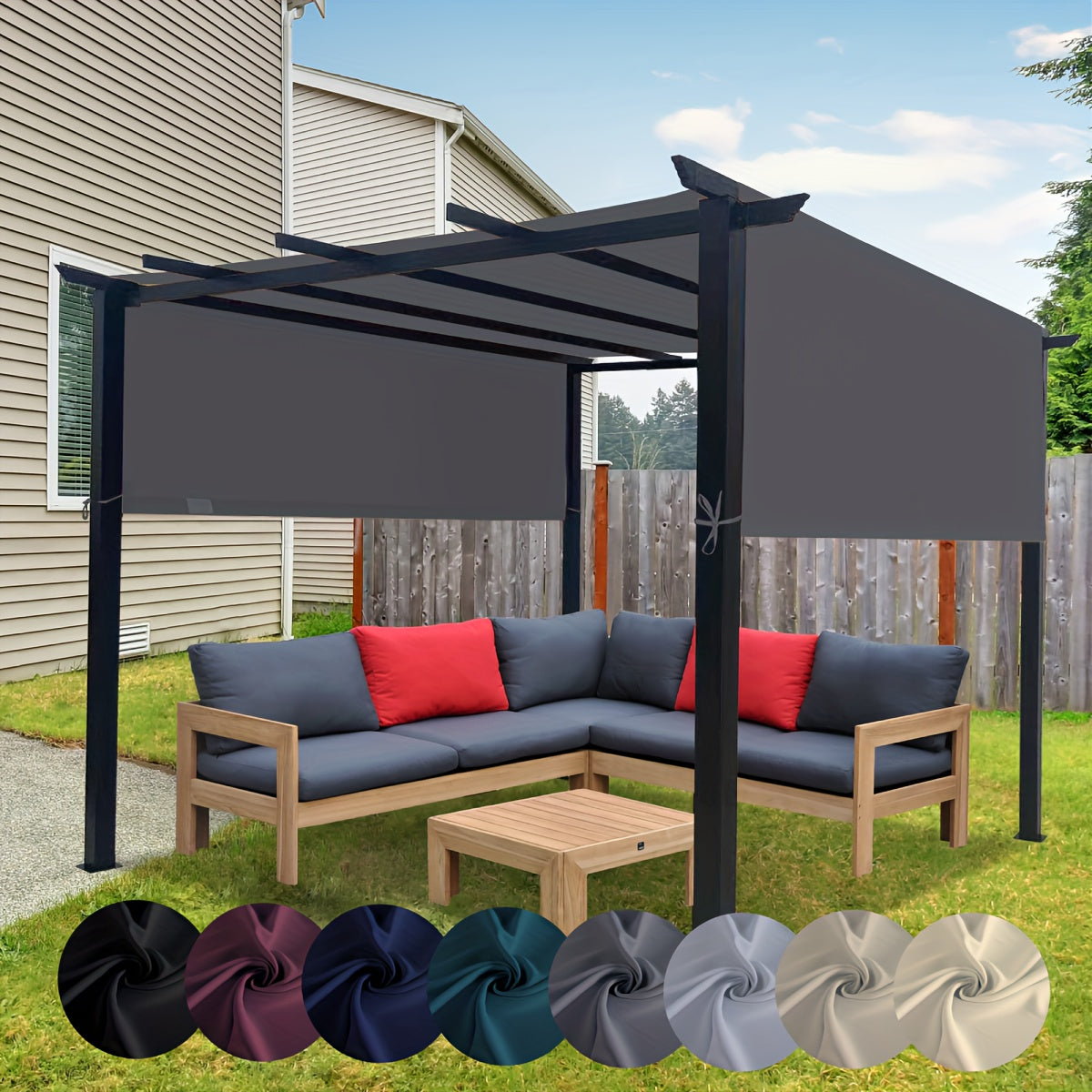 Pergola Replacement Canopy Panel in Eight Colors and Three Lengths for 24 Checkout Options