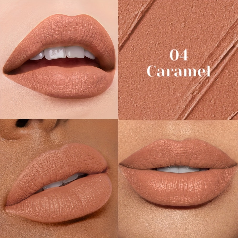 Velvet Matte Liquid Lip Color in Five Coordinated Nude-Tone Shades with 7.4cm Square Tube and Wand