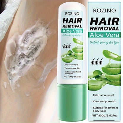 Hair Removal Cream ROZINO 100g Aloe Vera and Squalane Tube with Carton for External Body Grooming