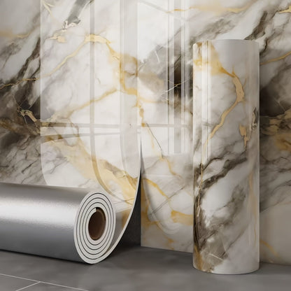 Marble-Look Peel-and-Stick Wall Covering in Four Patterns and Two Roll Lengths, 15.75 Inches Wide