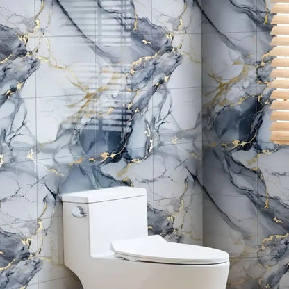 Twenty-Piece 30 cm Marble-Pattern Wall Tile Sticker Set with Five White, Green, Gray or Black Designs