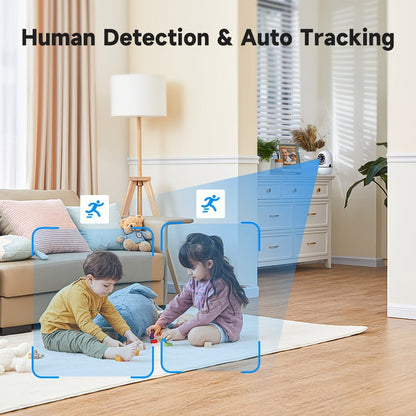 Indoor Security Camera with 355° Pan-Tilt, Color Night Vision, Two-Way Audio and Pack Options