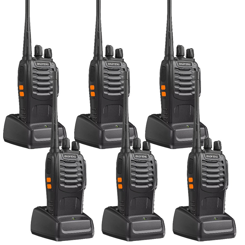 Baofeng UHF Walkie Talkies 16CH 5W – 2/4/6/8/10/12 Pack Two-Way Radios, USB Rechargeable 1500mAh Battery, LCD Display, Hi-Fi Sound, for Outdoor Sports, Hiking, Camping & Emergency Communication