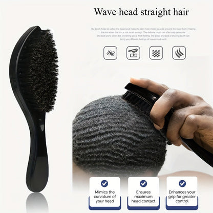 Wave Styling Brush with Curved Handle in Single-Brush or Five-Piece Hair Grooming Set Options