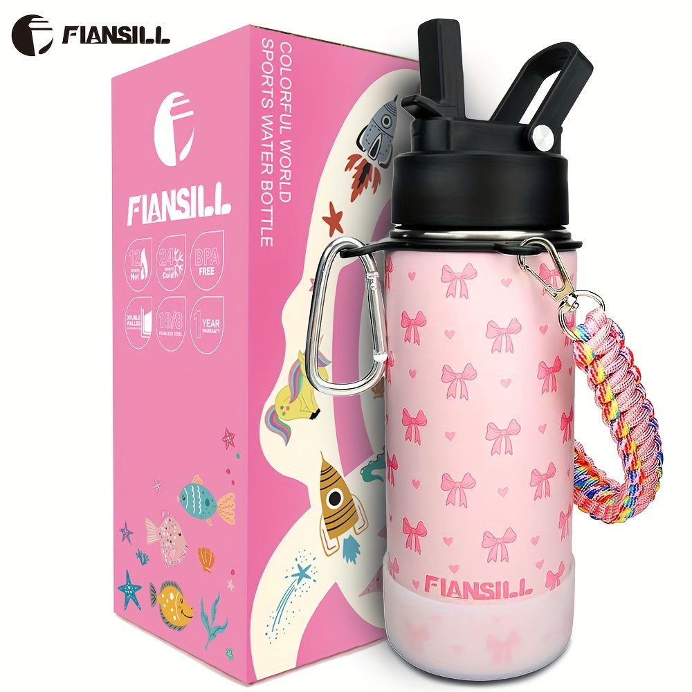 Insulated Water Bottle 16oz - Stainless Steel Vacuum Tumbler with Fun Printed Designs - Leak-Proof Kids & Teen Water Bottle, Perfect Gift for Students, Boys, Girls & Outdoor Activities