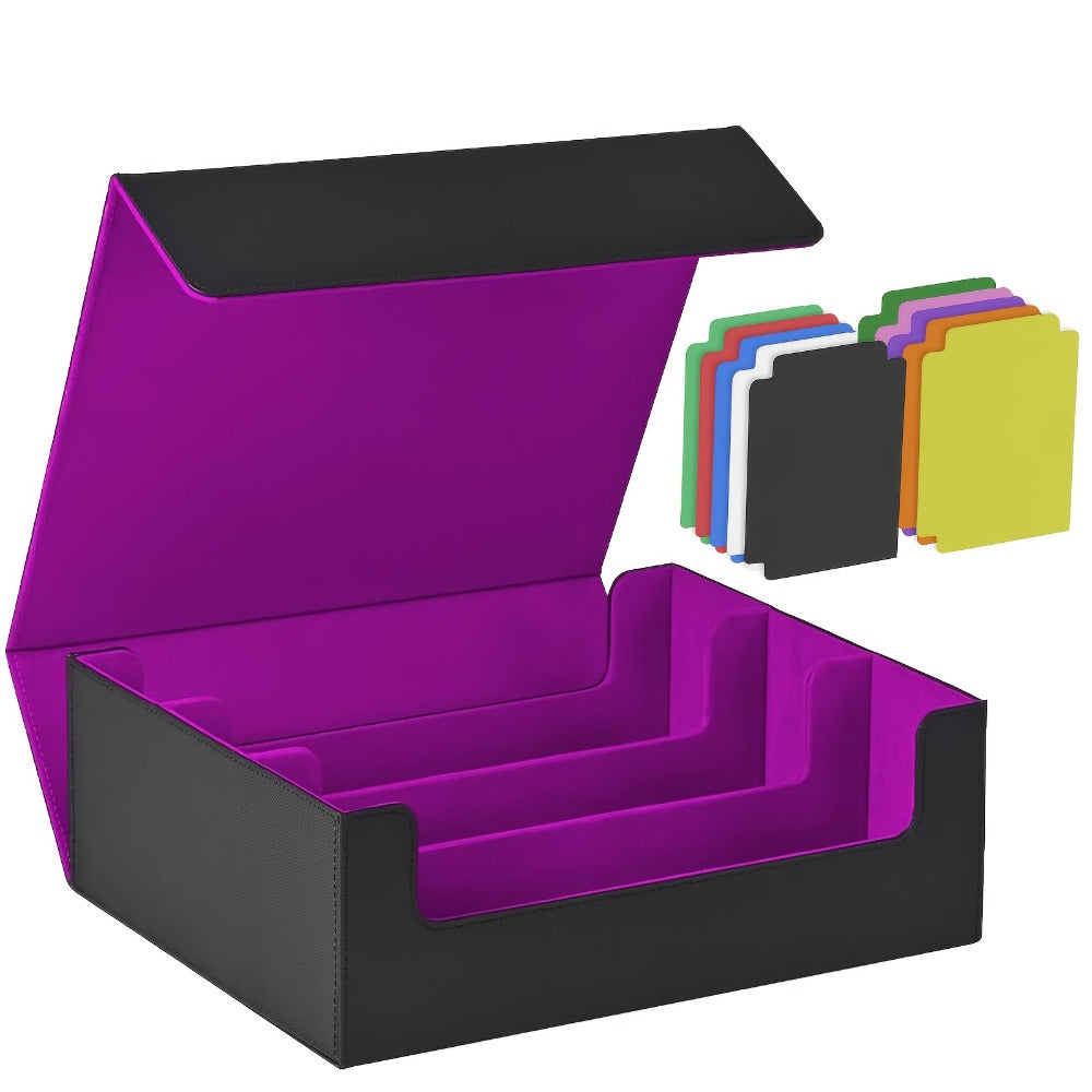 Large Trading Card Storage Box with 10 Dividers, Four Compartments and Five Color Options for Collectors