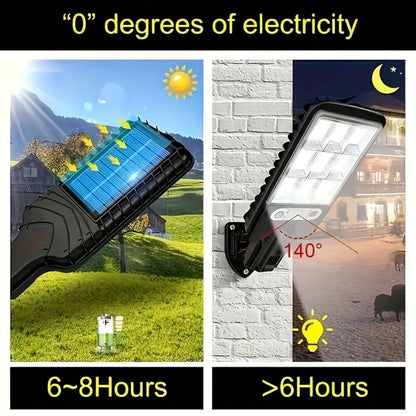 Solar Motion Sensor Security Wall Light 108COB LED – Outdoor Solar Powered Street Light with Remote Control & 3 Modes | Waterproof Garden Spotlight for Patio, Porch, Door & Garage | 2/4/8pcs Pack