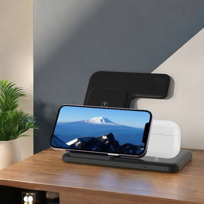 Wireless Charging Station, USB-C 3-in-1 Upright Dock for iPhone, Apple Watch and AirPods Models