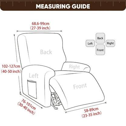 Stretch Recliner Slipcover with Pocket | All-Season 95% Polyester Spandex, All-in-One Recliner Chair Cover, Removable Washable Soft, Living Room Home Decor, 9 Colors