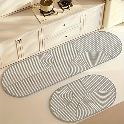 Anti-Fatigue Kitchen Mat Non-Slip Absorbent Standing Mat for Kitchen Laundry Room Hallway Bathroom Entryway Door Mat Comfort Floor Pad Striped Design