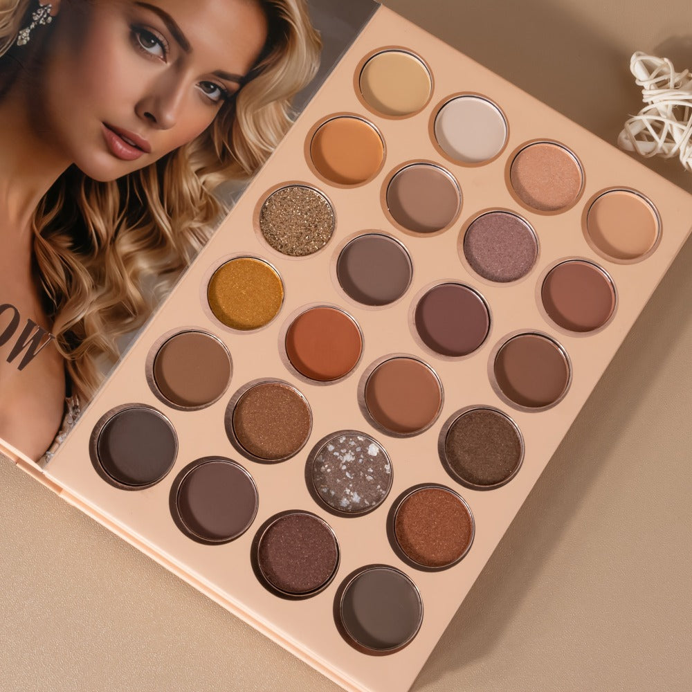 3-in-1 Eyeshadow Blush Highlighter Palette Loose Powder Book-Style Folding Compact Moisturizing Buildable Pigment Luminous Finish for Daily Glam Travel Gift Women