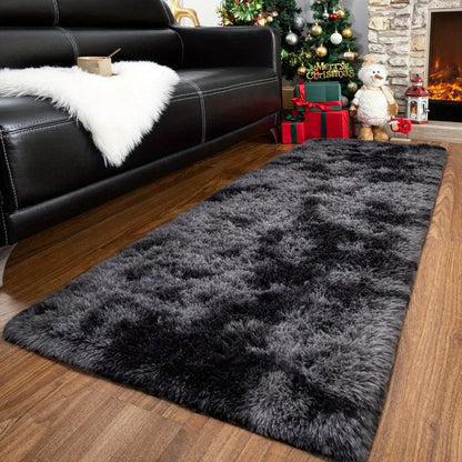 Area Rug Tie-Dye Shaggy Plush Design with Six Colors and Four Washable Sizes for Bedroom or Dorm