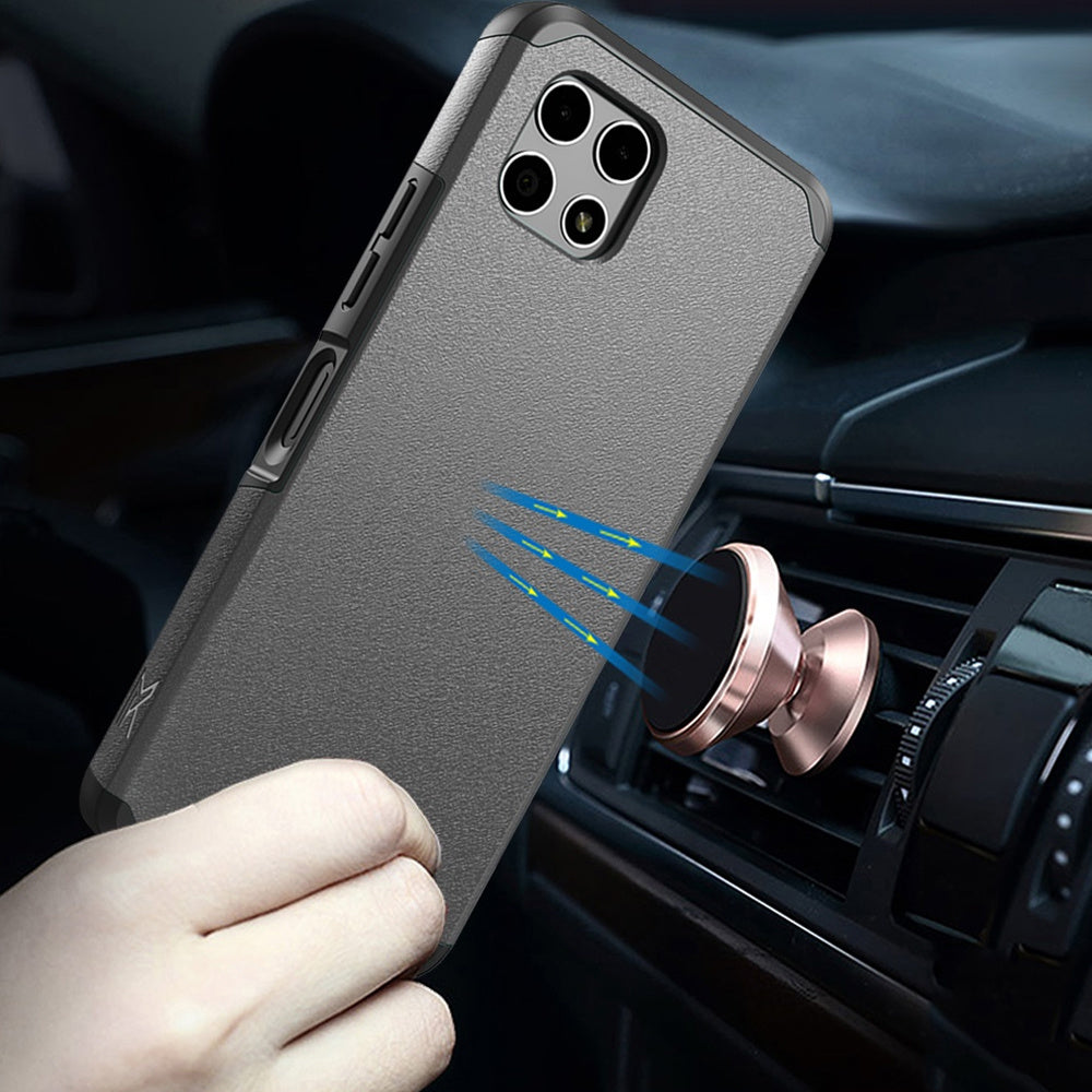 Revvl 7 5G Case Heavy Duty Dual Layer Shockproof with Magnetic Support – Hybrid Hard PC TPU Drop Protection Cover for T-Mobile Revvl 7 5G with Raised Bezels & Precise Cutouts