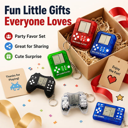 Party Favors Mini Gaming-Controller Keychains in 6-, 12- or 24-Piece Random-Color Packs for Celebrations