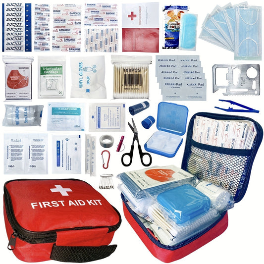 344-Piece Emergency First Aid Kit with Tourniquet & Thermal Blanket – Portable Survival Kit for Camping, Hiking, Car, Home, Office, School & Outdoor Adventures | Complete 30-in-1 Trauma & Safety Kit