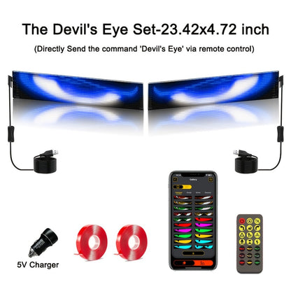 Flexible LED Dot Matrix Display with Remote Control - APP & USB Powered Programmable Scrolling Sign, 8 Dynamic Modes for Car Window Store Shop Hotel Holiday Decoration