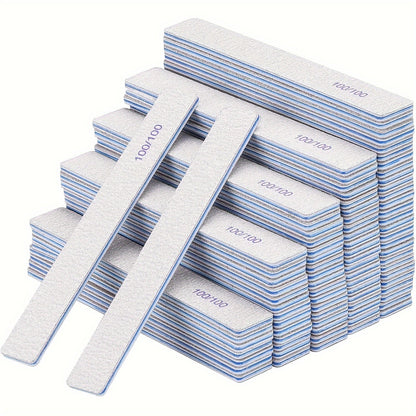 50-Piece Double-Sided Nail File Set in 80/80, 100/100 or 100/180 Grit Options for Acrylic and Gel Nails