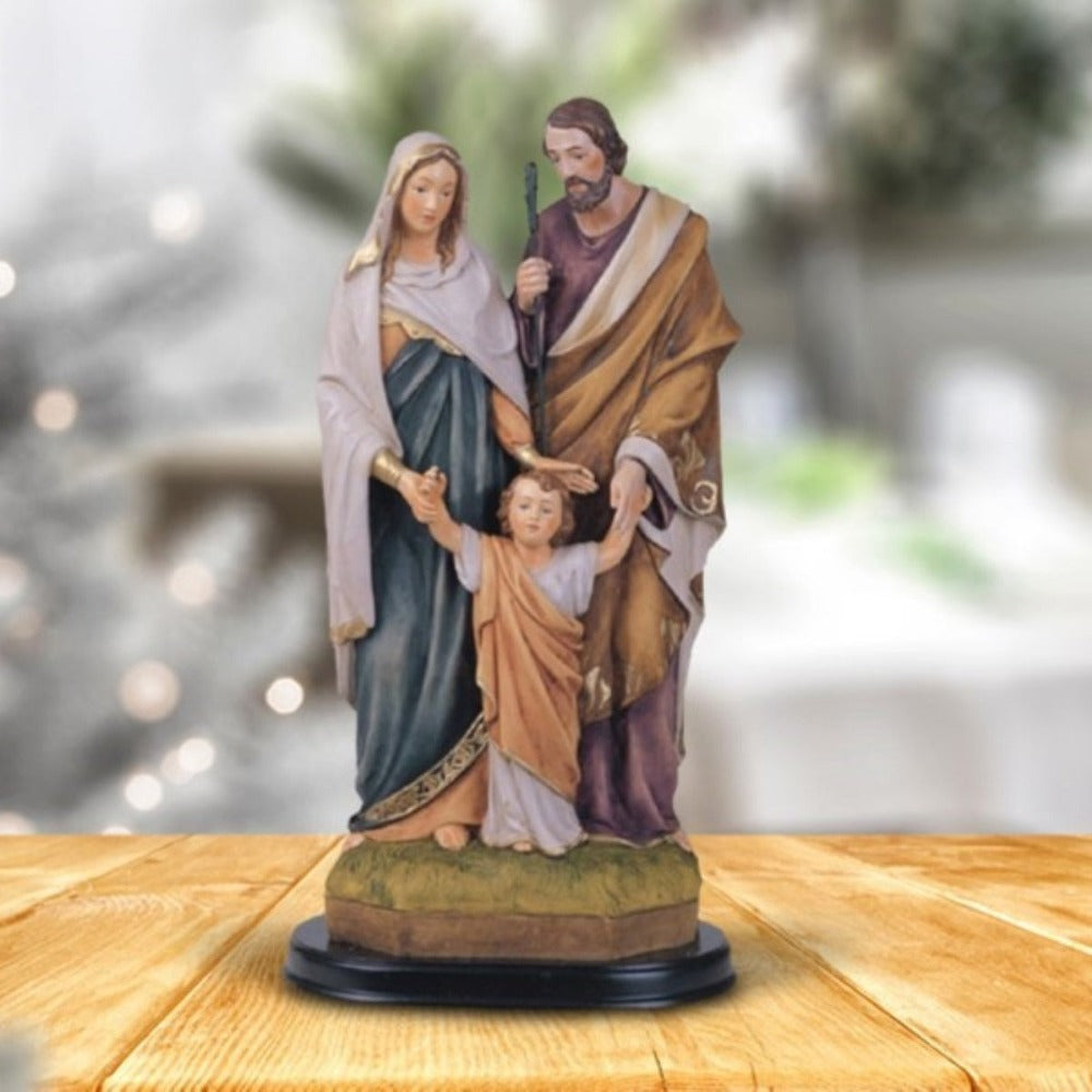 Holy Family Figurine Statue 12" H – Polyresin Religious Sculpture Ornament for Home Decor, Living Room, Office & Collectible Gift for Christmas, Easter, Birthdays & Housewarming