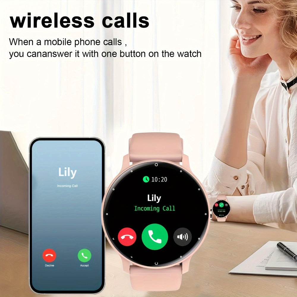 Smart Watch Round Display with Wireless Charging, 230mAh Battery, Music Control and Three Color Options