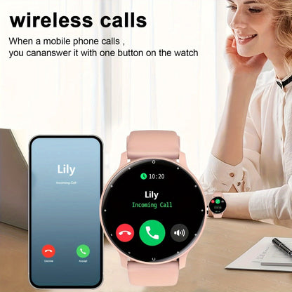 Smart Watch Round Display with Wireless Charging, 230mAh Battery, Music Control and Three Color Options