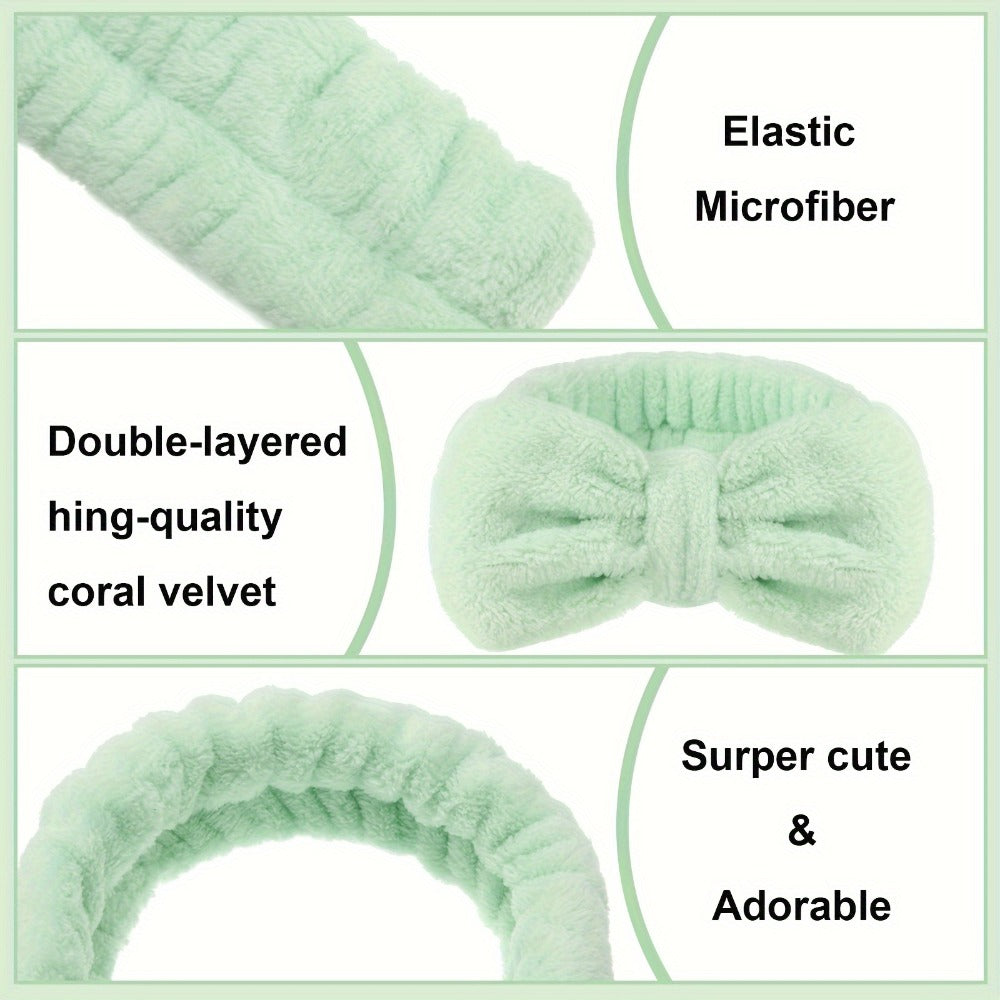 Fifty-Two-Piece Bow Facial Headband Assortment in Thirteen Visible Colors for Group Beauty Routines
