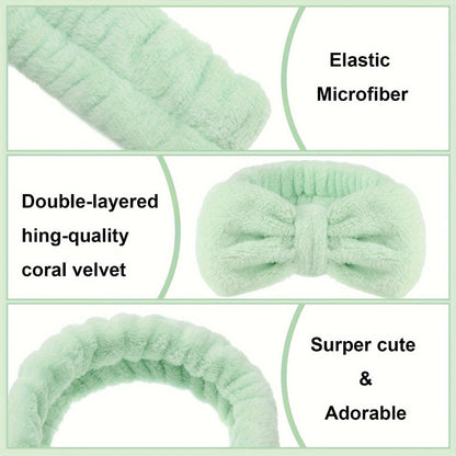 Fifty-Two-Piece Bow Facial Headband Assortment in Thirteen Visible Colors for Group Beauty Routines
