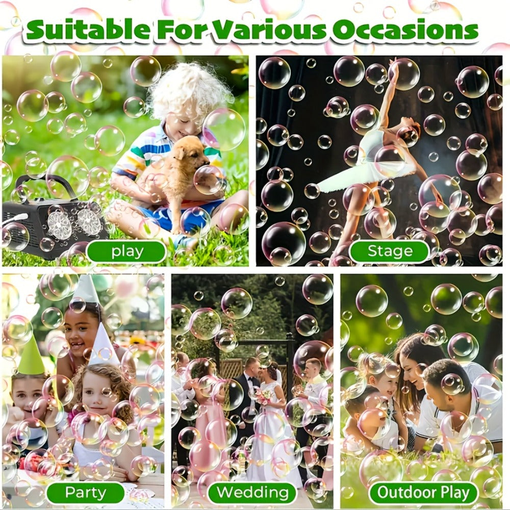 Dual-Wheel Bubble Machine with White Single-Unit or Black and Light White Two-Unit Bundle Labels