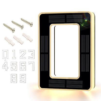 LED Solar House Number Light 6.7 Inch Wall Mounted – Smart Sensor Illuminated Address Number for Home Decor, No Wiring Energy-Saving Solar Powered Outdoor Light