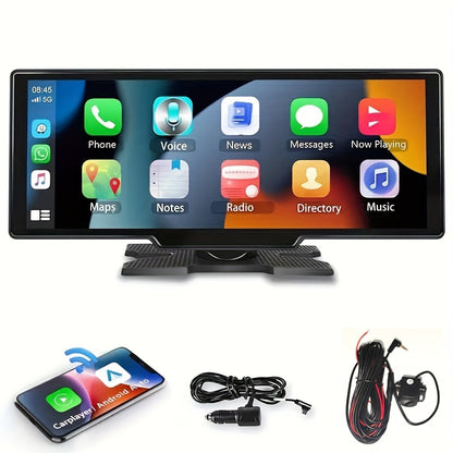 10.26 Inch Car Screen with Wireless CarPlay & Android Auto - Ultra HD Bluetooth Car Monitor, Dual Camera, Reversing Assist, Navigation, Music & Video, Universal for Sedan SUV RV