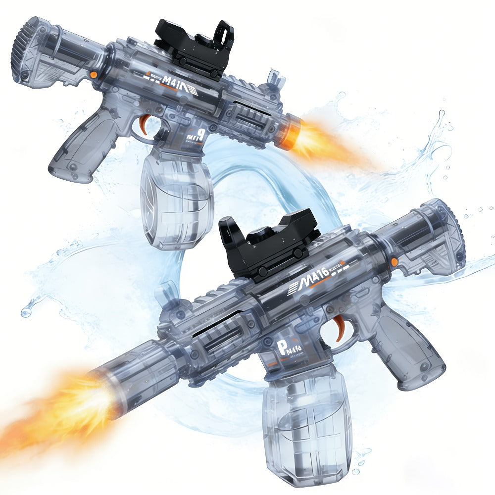 Two-Piece Electric Light-and-Sound Water Blaster Sets in 727 or 737 Models and Blue or Black Colors
