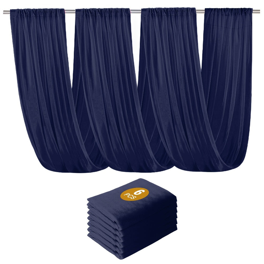 Six-Pack 63-by-118-Inch Sheer Chiffon Wedding Drape Curtains in 12 Source-Labeled Color Options