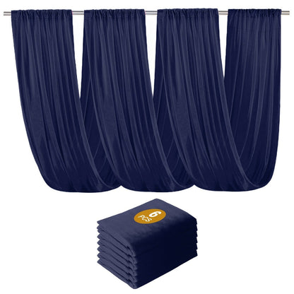 Six-Pack 63-by-118-Inch Sheer Chiffon Wedding Drape Curtains in 12 Source-Labeled Color Options