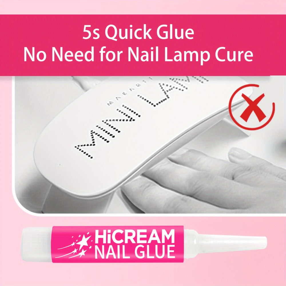 Nail Glue Set, MICHAN 14- or 28-Piece Configurations with 2ml Squeeze Tubes and Optional 7ml Brush Bottles