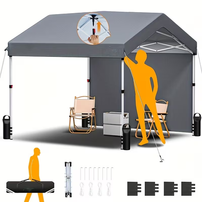 Center-Lock 10x10ft Pop-Up Canopy Tent with Three Height Settings and Optional Three-Sidewall Packages