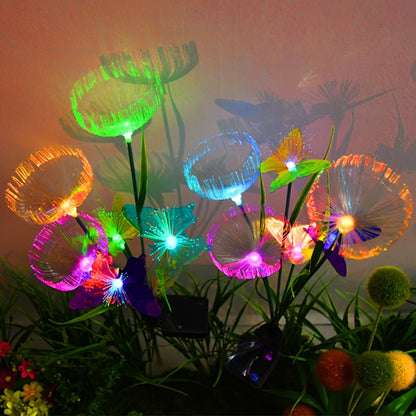 Solar Garden Lights 4-Pack, Fiber Optic Jellyfish Butterfly Stake Lights with 7-Color Changing LED & IP65 Waterproof — Solar Outdoor Lights for Garden Path, Yard, Patio & Holiday Decor