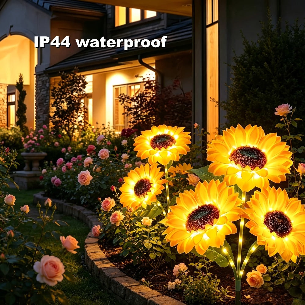 Solar Garden Lights Sunflower LED Outdoor Stake Lights 3-in-1 IP44 Waterproof Solar Powered Lawn Path Landscape Lights for Patio Yard Garden Decor Mother's Day Housewarming Gift