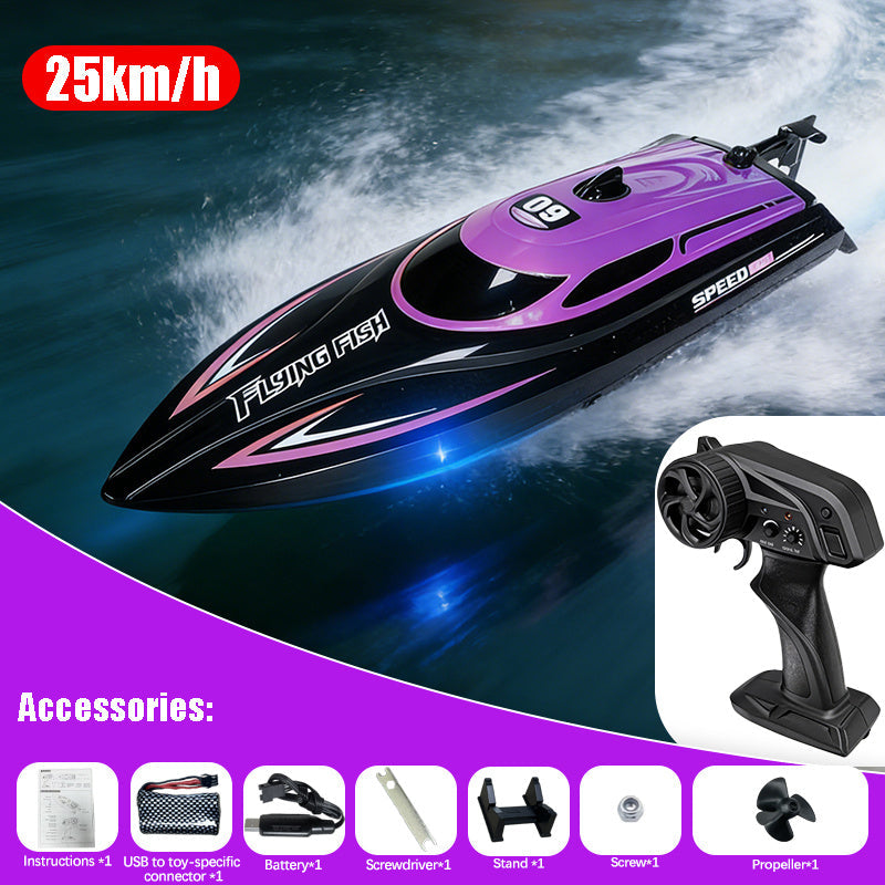 RC Speedboat 30KM/H with LED Night Navigation Lights – 2.4GHz High Speed Remote Control Boat Anti-Capsizing Water Cooling System Pool Lake RC Toy for Kids Adults, Best Birthday Summer Gift