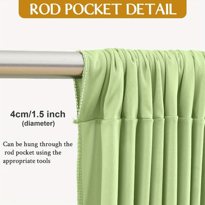 Two-Panel 10 x 10 ft Backdrop Curtain Set with Pole Pockets and 16 Color Options for Events