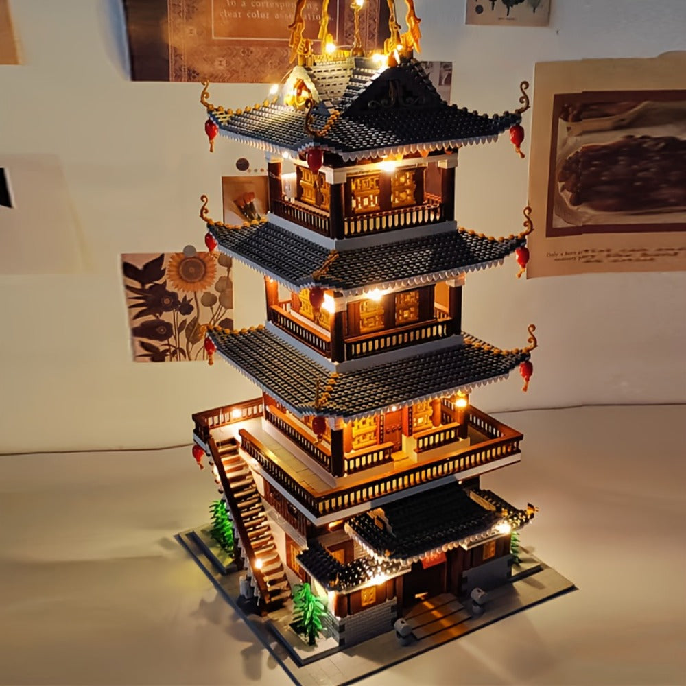 Ancient Chinese Palace Architecture Micro Building Block Set with 6,134 Pieces for Expert-Level Display