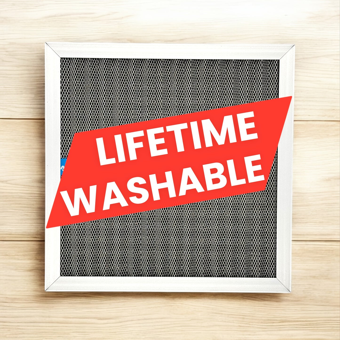 Washable 1-Inch HVAC Air Filter with Aluminum Frame in 14 Nominal Size Options from 12 x 12 to 20 x 30 Inches