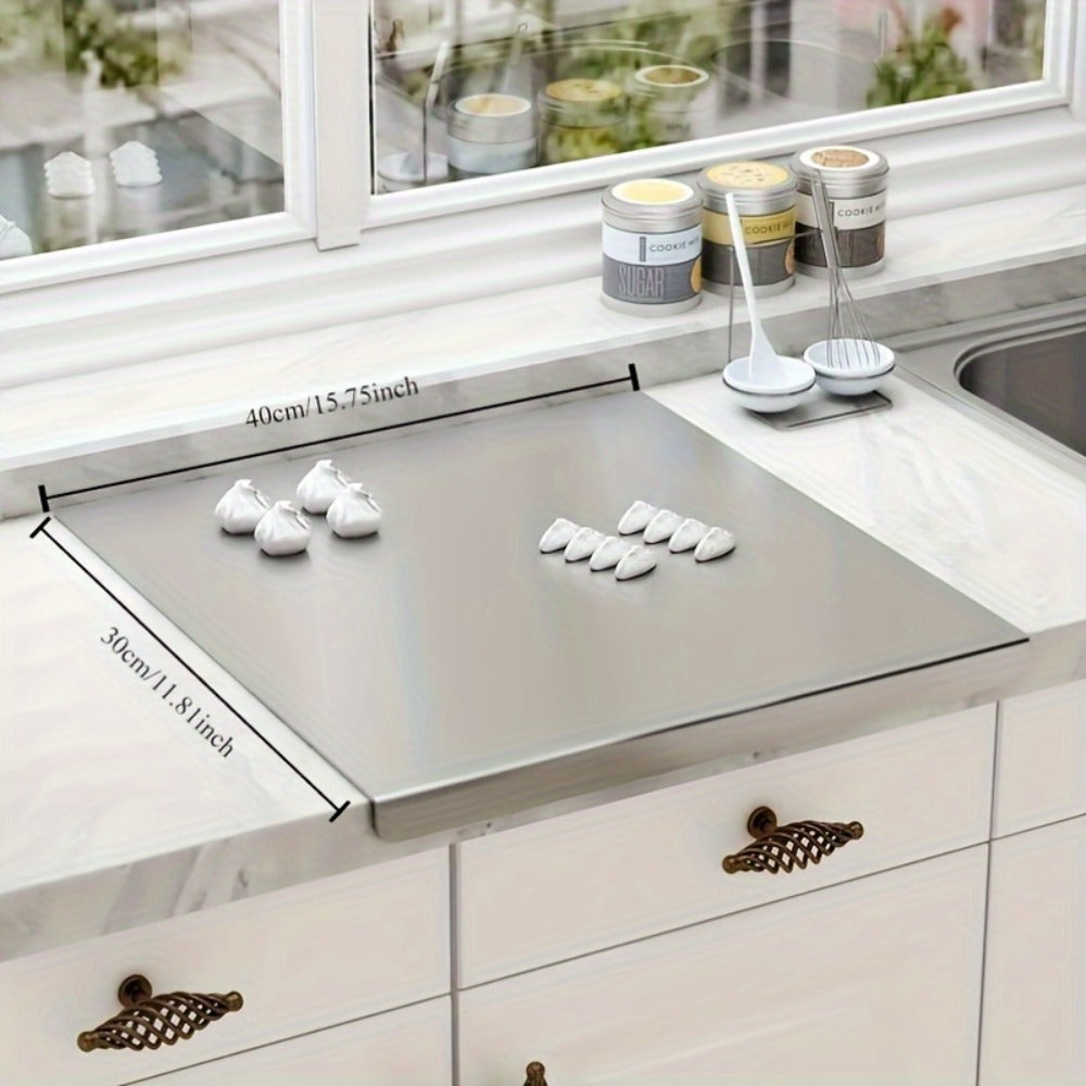 Cutting Board Stainless Steel Prep Surface in Four Sizes from 15.75 x 11.8 to 27.6 x 19.7 Inches
