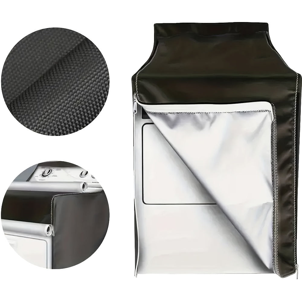 Two-Piece Washer and Dryer Cover Set with Roll-Up Access Panels in Black or Silver Checkout Options