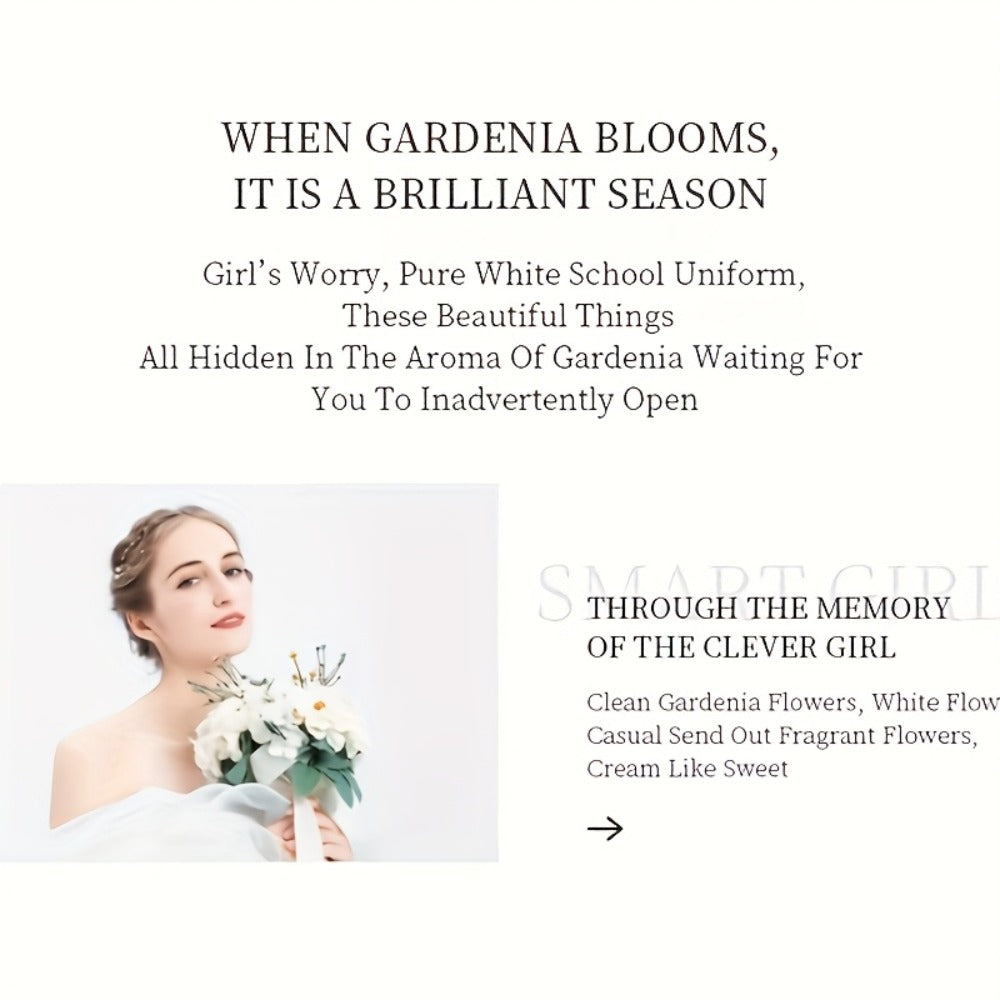 Gardenia Eau de Toilette for Women — 50ml Romantic Floral Herbal Fresh Scent, Formaldehyde-Free, Long-Lasting Perfume Spray for Daily Wear, Dating, Travel & Holiday Gifting