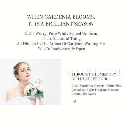Gardenia Eau de Toilette for Women — 50ml Romantic Floral Herbal Fresh Scent, Formaldehyde-Free, Long-Lasting Perfume Spray for Daily Wear, Dating, Travel & Holiday Gifting