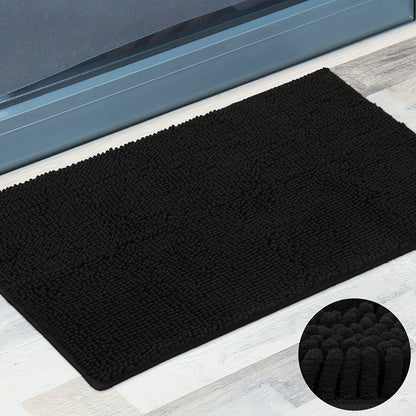 Chenille Doormat Absorbent Non-Slip Washable Indoor Outdoor Mat - Soft Shaggy Entryway Rug for Muddy Paws, Pets & Dogs | Machine Washable Front Door Mat in 18 Colors & 5 Sizes | Anti-Slip Rubber Backing